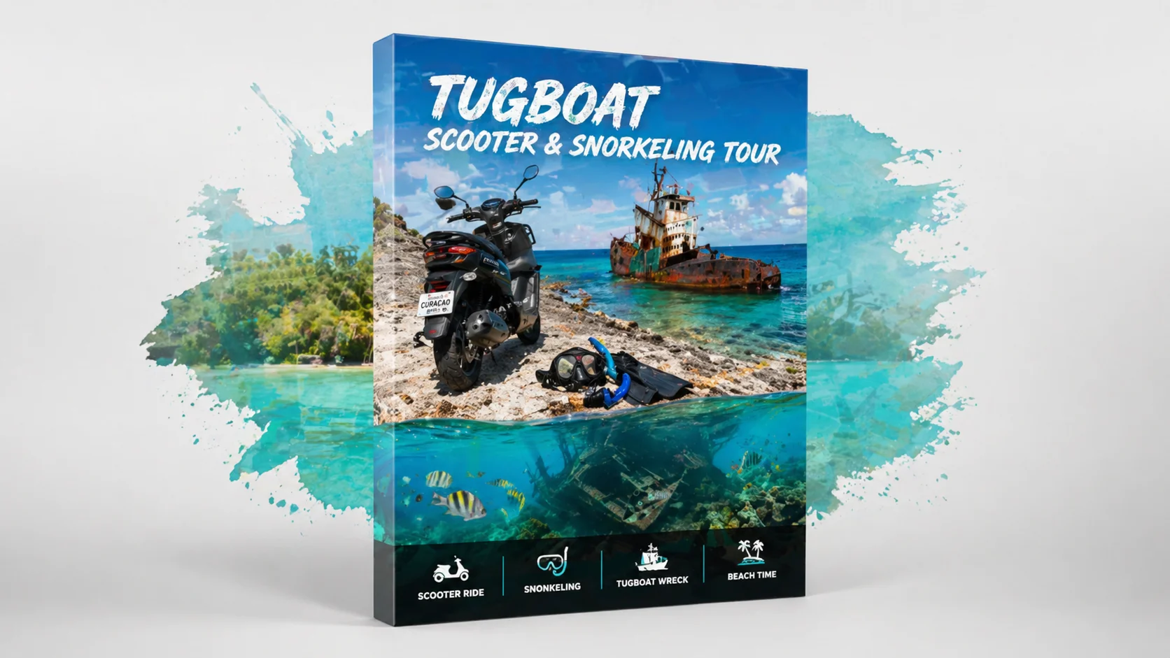 Curaçao: Scooter tour and snorkeling at Tugboat Beach